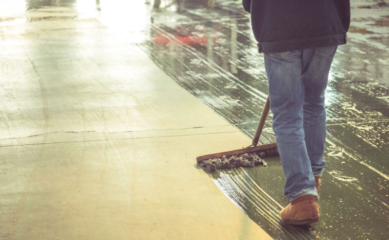cleaning stained concrete floors