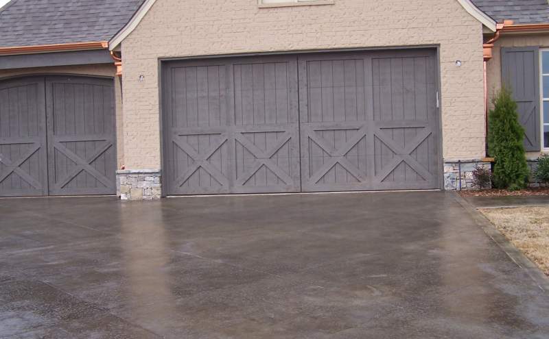 Concrete floor cleaned of any tire marks