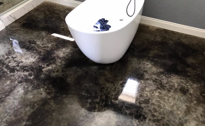 concrete stain splatter technique