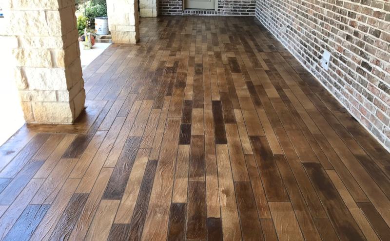 concrete stain wood technique